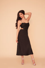 LACE ME UP DRESS - BLACK