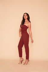 THE BEST VIBE JUMPSUIT - RUST
