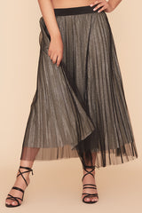 ARI SKIRT - BLACK/SILVER