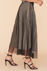 ARI SKIRT - BLACK/SILVER