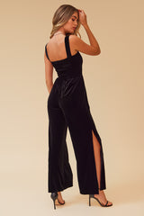Lopez Velvet Jumpsuit - Black