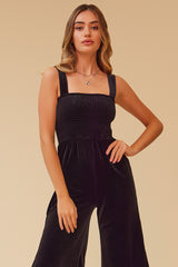 Lopez Velvet Jumpsuit - Black