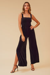 Lopez Velvet Jumpsuit - Black