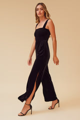 Lopez Velvet Jumpsuit - Black