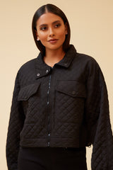 HEIDI QUILTED JACKET - BLACK