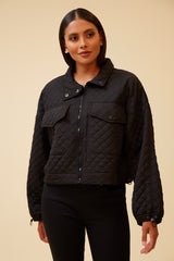HEIDI QUILTED JACKET - BLACK