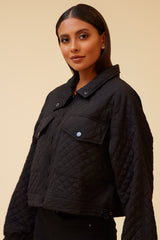 HEIDI QUILTED JACKET - BLACK