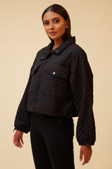 HEIDI QUILTED JACKET - BLACK