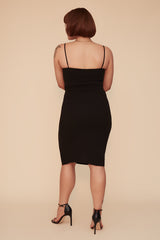 FEELING YOU BODYCON DRESS WITH BELT - BLACK