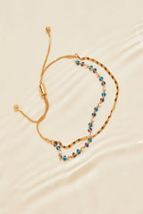 WHAT IT IS LIKE BRACELET - GOLD/BLUE MULTI