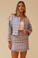 THE MATCHMAKER MATCHING SKIRT SET - BLUE/TAN