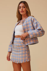 THE MATCHMAKER MATCHING SKIRT SET - BLUE/TAN