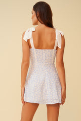 GOOD VIBES A-LINE MINI DRESS - BLUE/WHITE