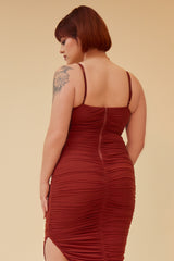 ROMA MIDI DRESS - RUST