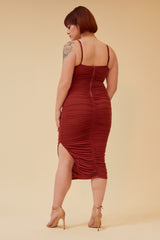 ROMA MIDI DRESS - RUST