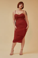 ROMA MIDI DRESS - RUST