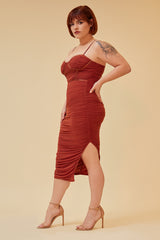 ROMA MIDI DRESS - RUST