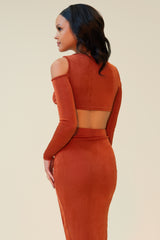 POKE ME MATCHING SKIRT SET - RUST