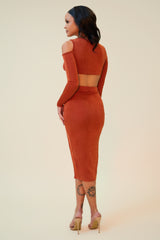 POKE ME MATCHING SKIRT SET - RUST