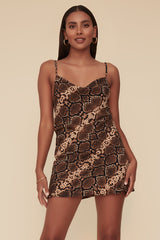 MEDUSA SNAKESKIN MINI DRESS - BLACK/MULTI