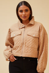 HEIDI QUILTED JACKET - BEIGE