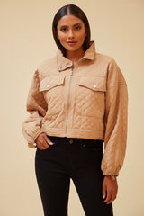 HEIDI QUILTED JACKET - BEIGE