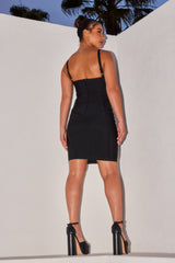 THE CLASSIC BANDAGE CORSET MINI DRESS - BLACK