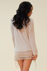 TAKE THE LEAD MATCHING SKIRT SET - PALE TAN
