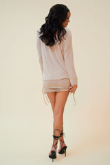 TAKE THE LEAD MATCHING SKIRT SET - PALE TAN