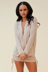 TAKE THE LEAD MATCHING SKIRT SET - PALE TAN