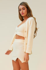 AHEAD OF SCHEDULE 3 PIECE MATCHING SKIRT SET - IVORY