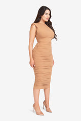BERNARDI DRESS - COGNAC