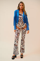 FEELING FRINGY SUEDE MOTO JACKET - TEAL