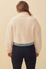 OFF-DUTY DIVA FUZZY JACKET - CREAM
