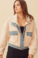 OFF-DUTY DIVA FUZZY JACKET - CREAM