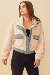 OFF-DUTY DIVA FUZZY JACKET - CREAM