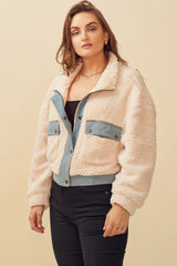 OFF-DUTY DIVA FUZZY JACKET - CREAM