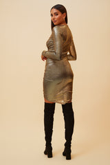 BREAK IT OFF MINI DRESS - GOLD