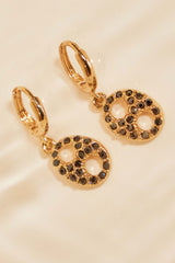 NIGHT OUT DANGLE EARRINGS - GOLD/BLACK