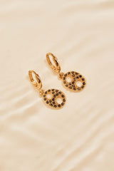 NIGHT OUT DANGLE EARRINGS - GOLD/BLACK