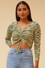 JAWBREAKER DRAWSTRING TOP - LEMON/COMBO