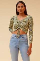 JAWBREAKER DRAWSTRING TOP - LEMON/COMBO
