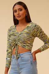 JAWBREAKER DRAWSTRING TOP - LEMON/COMBO