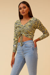 JAWBREAKER DRAWSTRING TOP - LEMON/COMBO