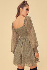PRIMROSE AND PROPER SMOCKED MINI DRESS - SAGE/MULTI