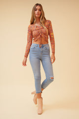 JAWBREAKER DRAWSTRING TOP - ORANGE/COMBO