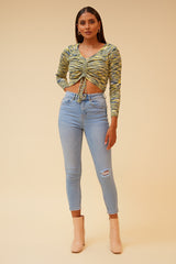 JAWBREAKER DRAWSTRING TOP - LEMON/COMBO
