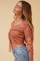 JAWBREAKER DRAWSTRING TOP - ORANGE/COMBO