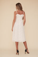 JULIET MIDI RUFFLE FLORAL DRESS - WHITE/MULTI