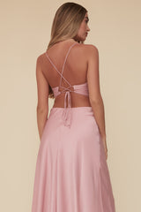 LACE ME UP DRESS - PINK
